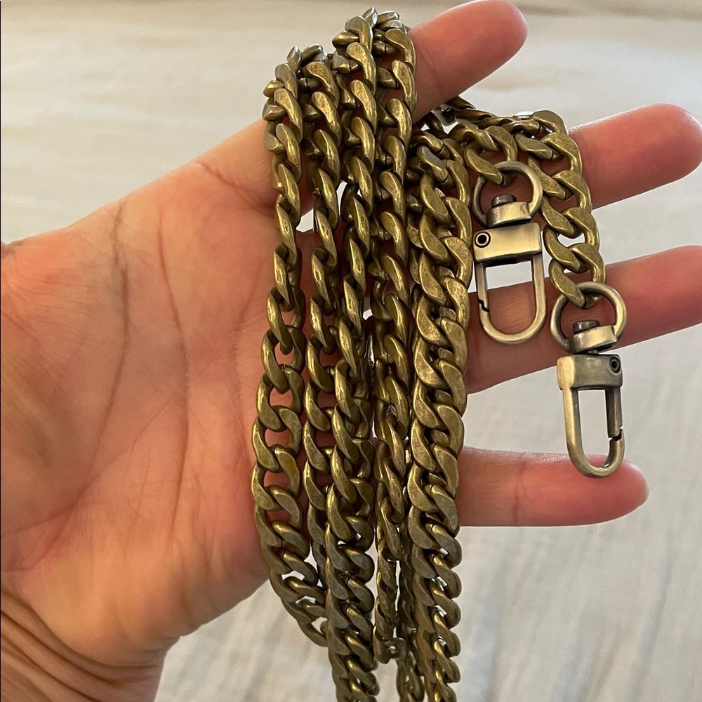 Bronze-Tone Metal Chain Strap for Women Bags